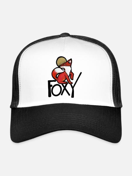 Crimson Fox with Gold Halo - Trucker Cap - white/black - Front
