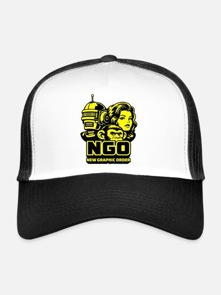 NGO Neon Pop Retro Portraits - Trucker Cap - white/black - Front