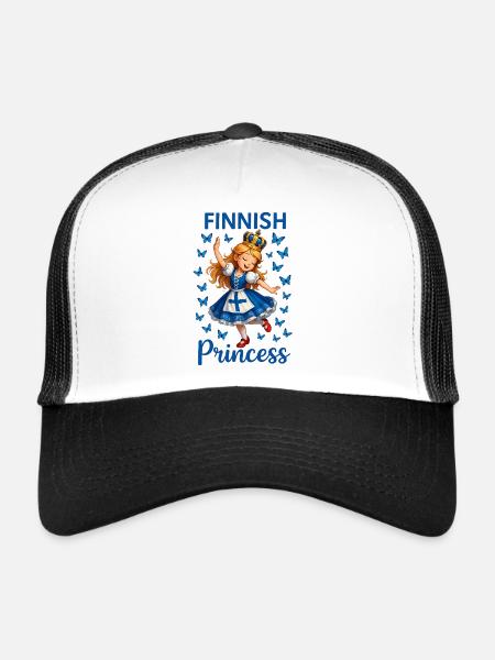 Princess Finland Blue Butterfly - Trucker Cap - white/black - Front