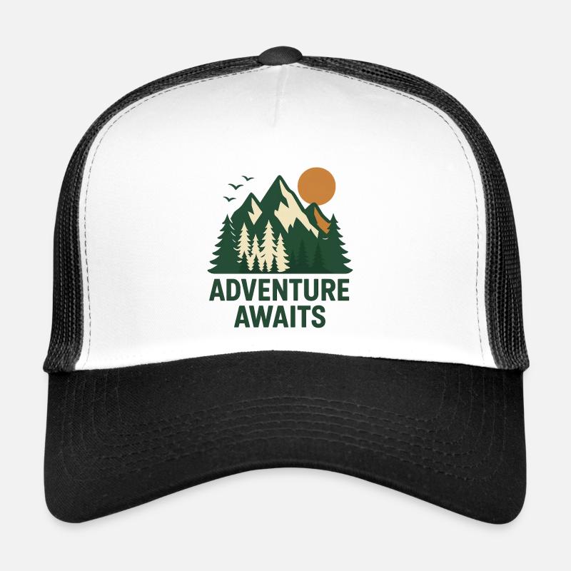 Abenteuerwald Berglandschaft - Trucker Cap - Weiß/Schwarz