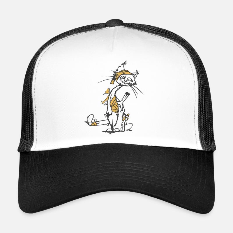 Resilient_Cat - Casquette trucker - blanc/noir