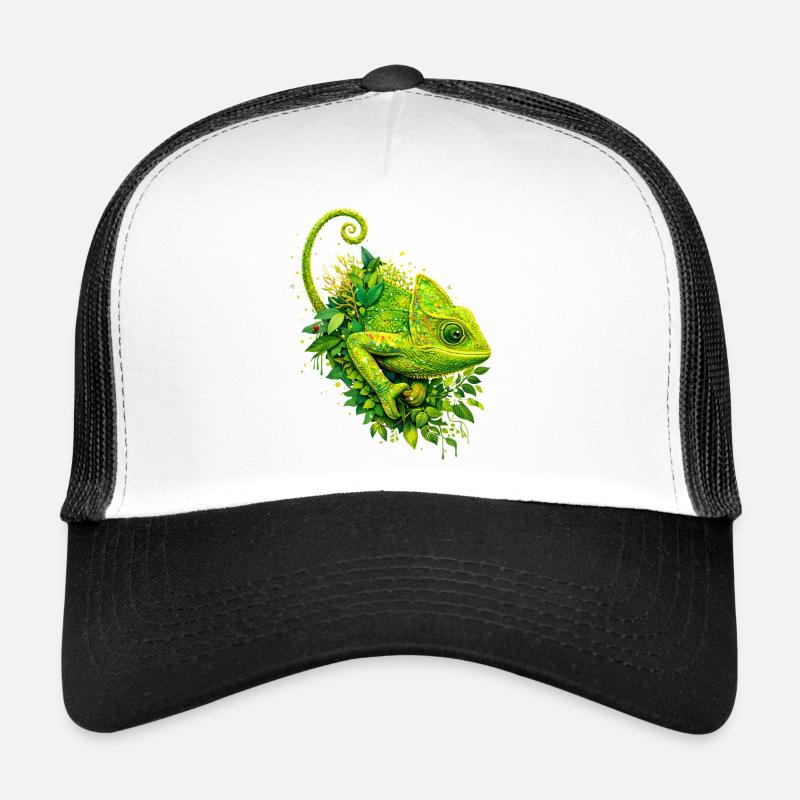 Caméléon vert – Art du graffiti nature Casquette trucker 