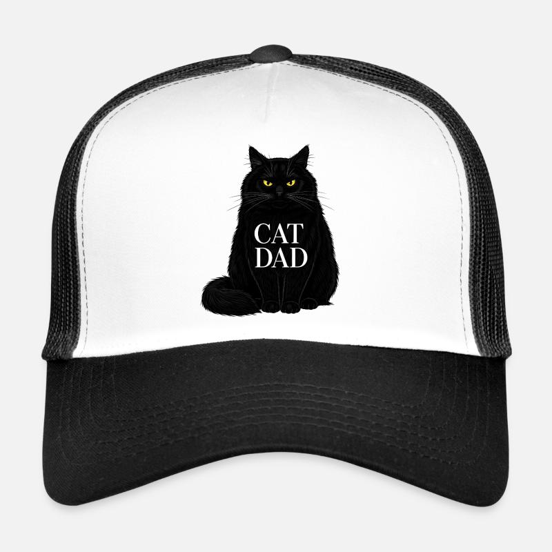 Cat Dad - Schwarze Katze Illustration Design Trucker Cap