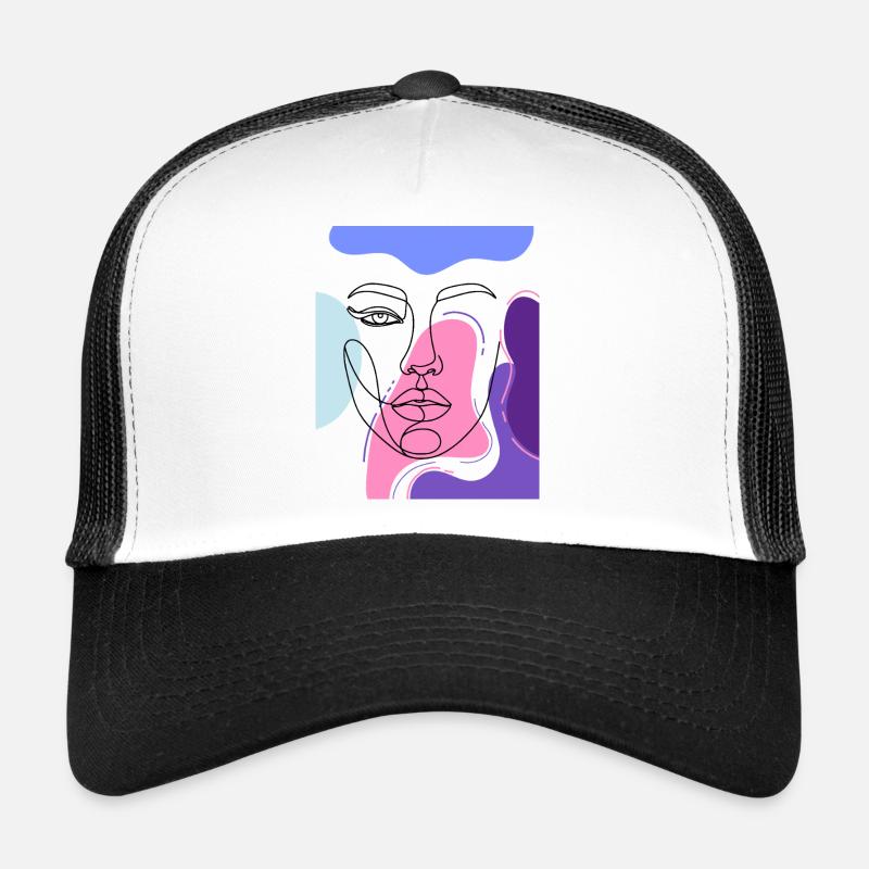 Abstract portrait in colored lines Trucker Cap