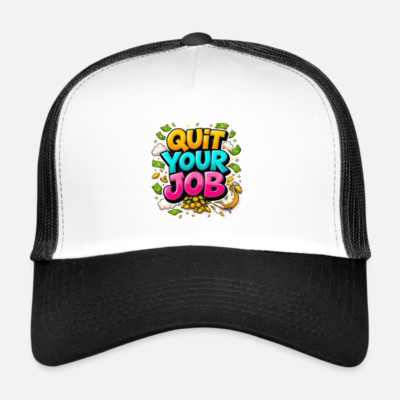 Quittez votre emploi : liberté et or Casquette trucker 