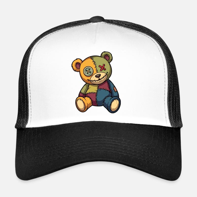 Ours en peluche patchwork unique fabriqué en patch bouton Eye Casquette trucker 