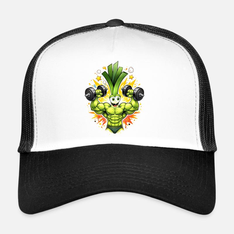 Starker Lauch Bodybuilder Illustration   Trucker Cap