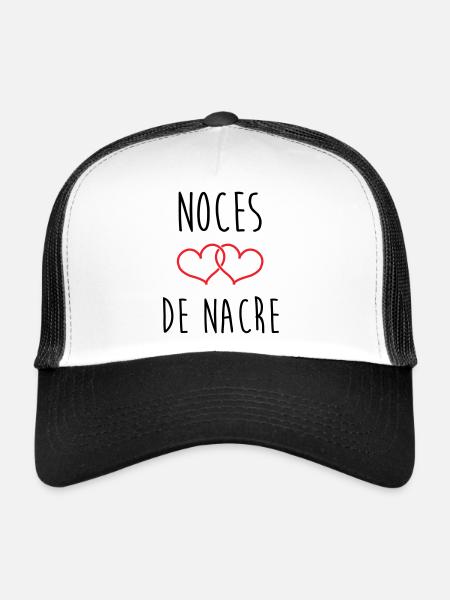 noces de nacre 42 ans de mariage - Casquette trucker  - blanc/noir - Devant
