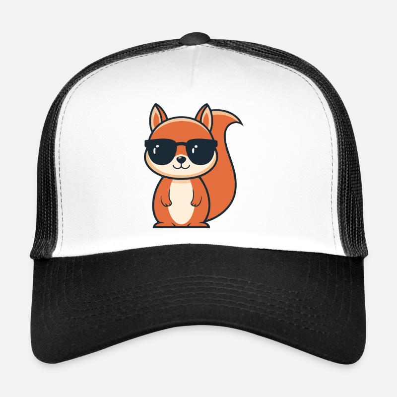 Schicke Eichhörnchen-Schwarze Brille Trucker Cap