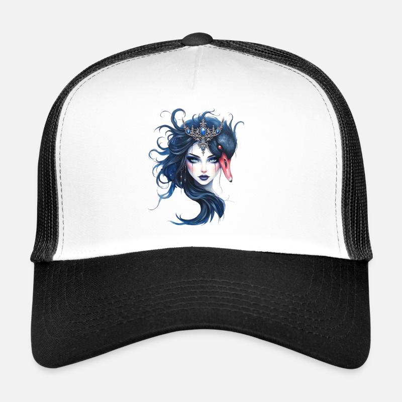 Blaue Königin mit Schwan Trucker Cap