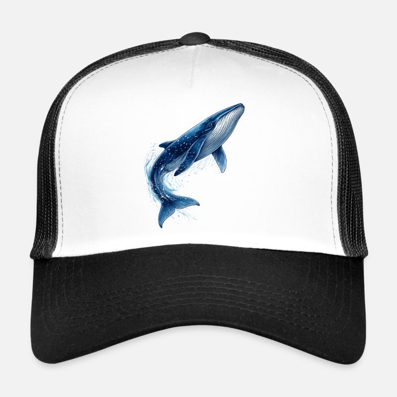 Blauwal Illustration im Sprung  Trucker Cap