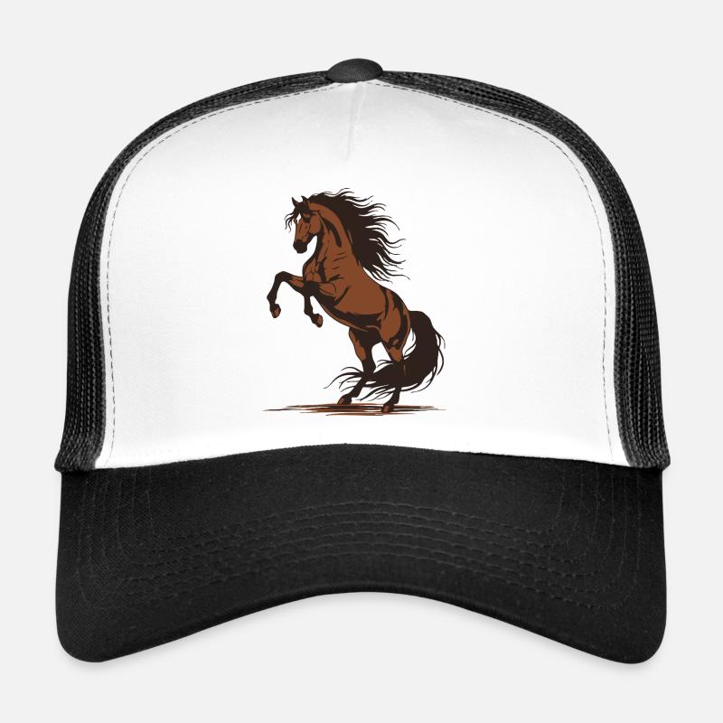 Demonstration eines wilden Reithengstes mit springendem Pferd Trucker Cap