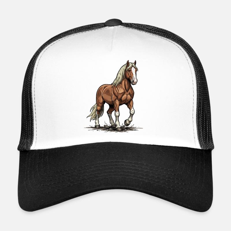 Cheval de Trait Alezan Crinière Blonde Force Casquette trucker 