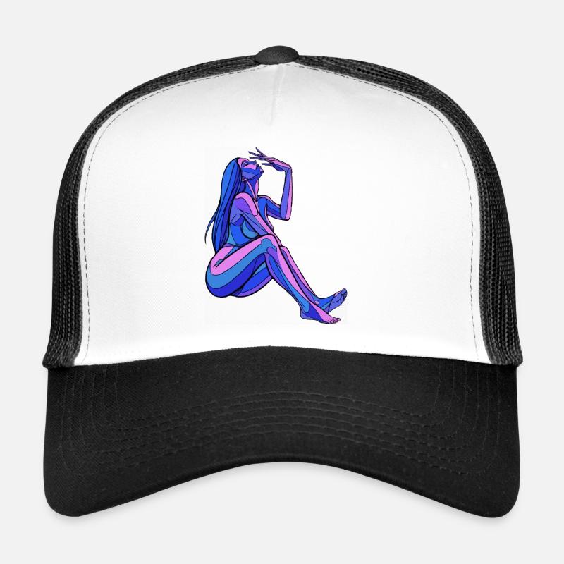 Abstrakte Blaue Frau-Figur Trucker Cap