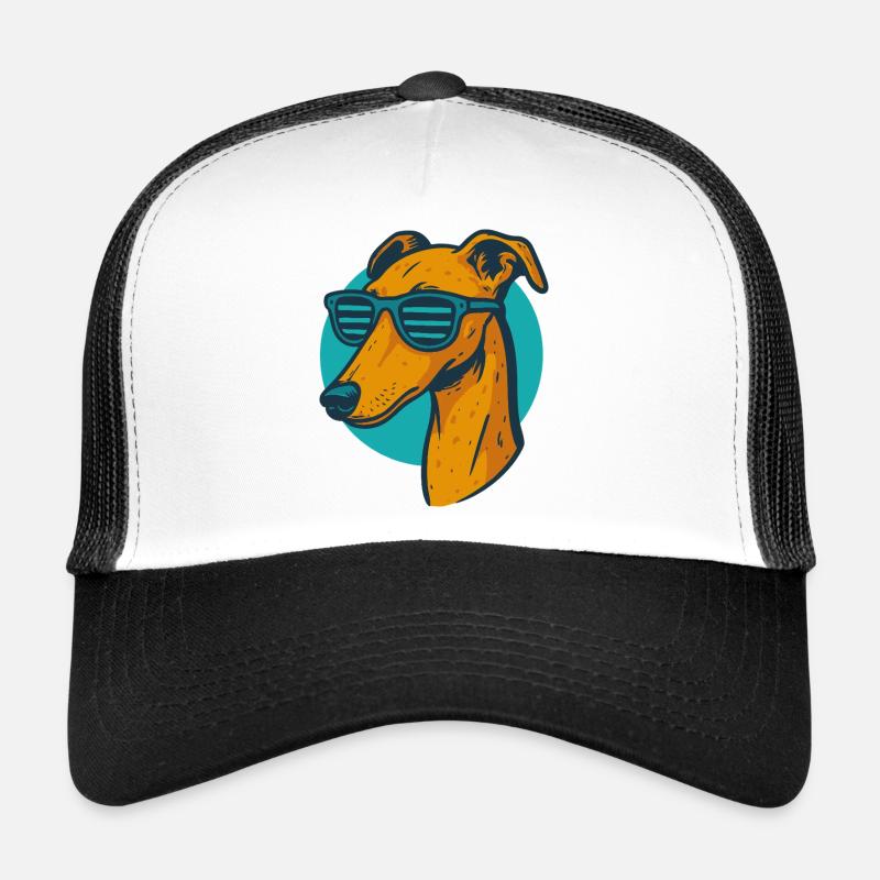 Greyhound, Galgo Sunglasses Pop Art - Trucker Cap - white/black