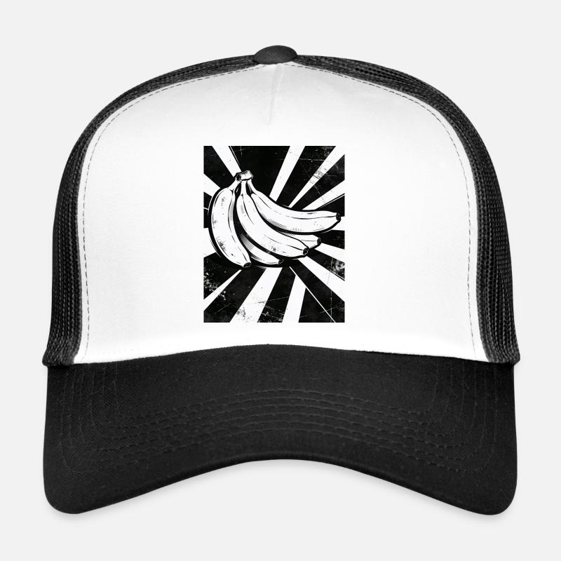 Schwarzweiß Bananen Collage Trucker Cap