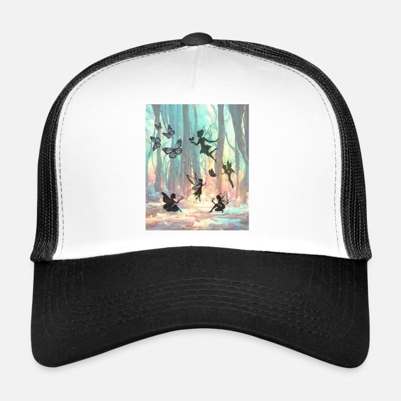 Regenbogenfeenwald - Trucker Cap - Weiß/Schwarz