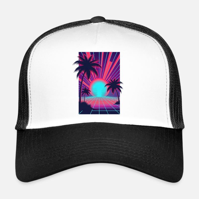 Neon sunset on the palm beach Trucker Cap