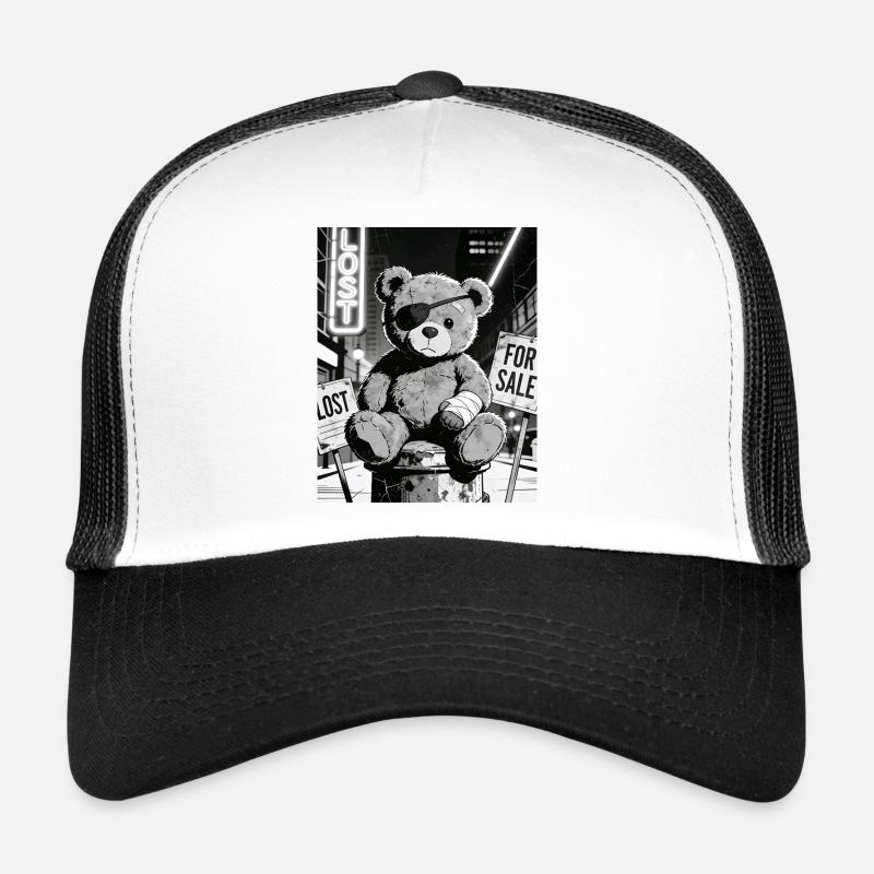 Ours néon noir avec cache-œil Casquette trucker 
