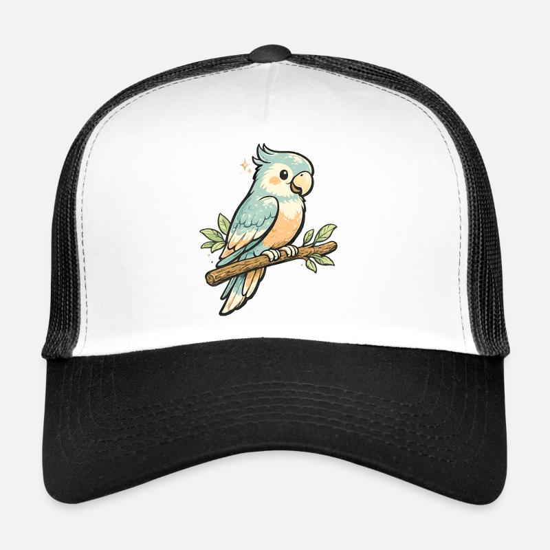 Perroquet pastel sur branche Casquette trucker 