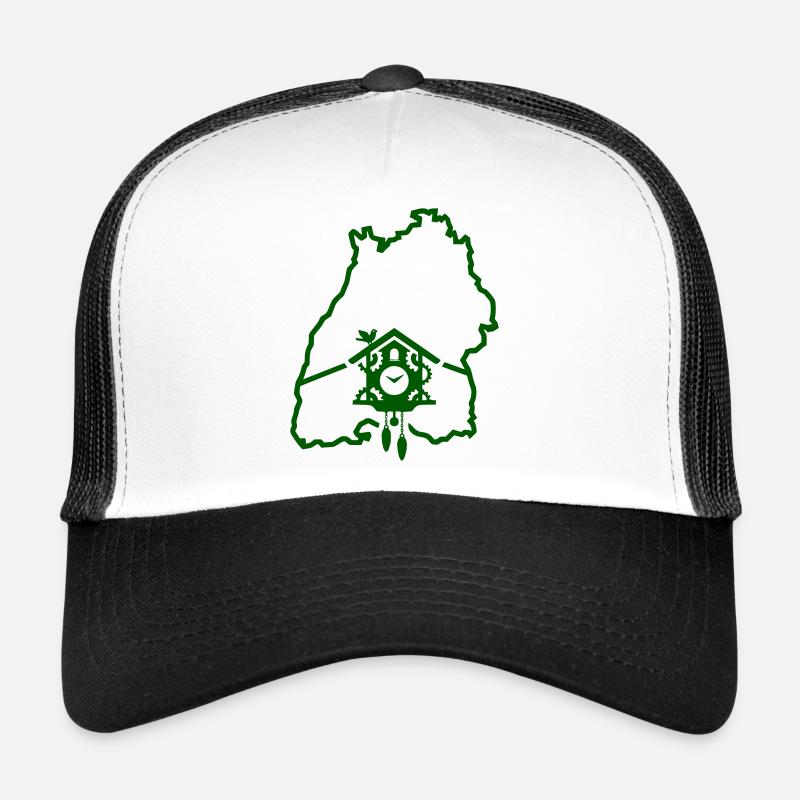 Période de Ländle : Silhouette du Bade-Wurtemberg - Casquette trucker  - blanc/noir