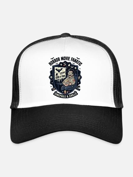 Cinéphile passionné de films d’horreur - Casquette trucker  - blanc/noir - Devant