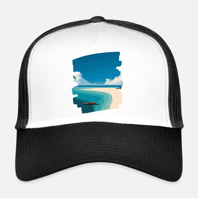 Palmiers de mer de plage Casquette trucker 