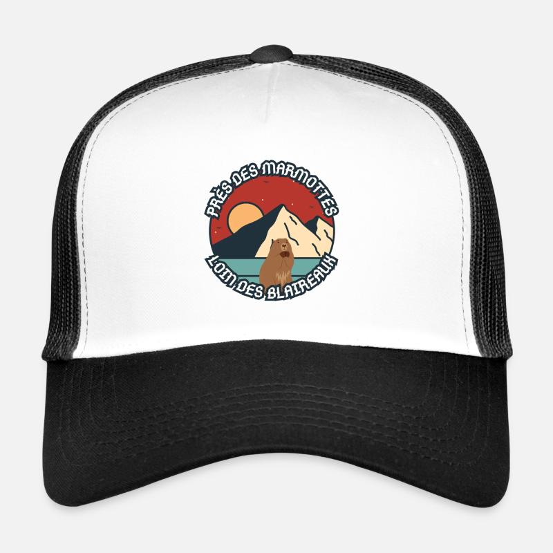Humor on a groundhog - Trucker Cap - white/black