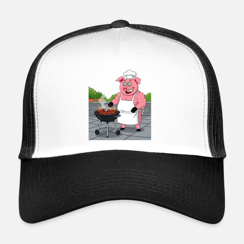 Grilling cozy pig - Trucker Cap - white/black