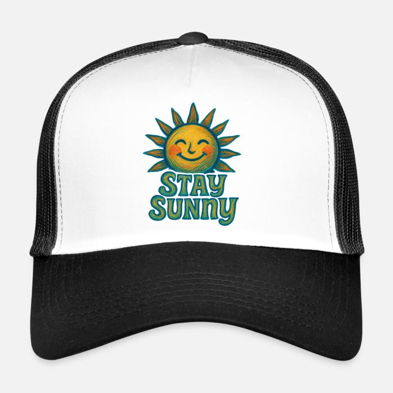 Illustration du soleil au crayon Stay Sunny Casquette trucker 