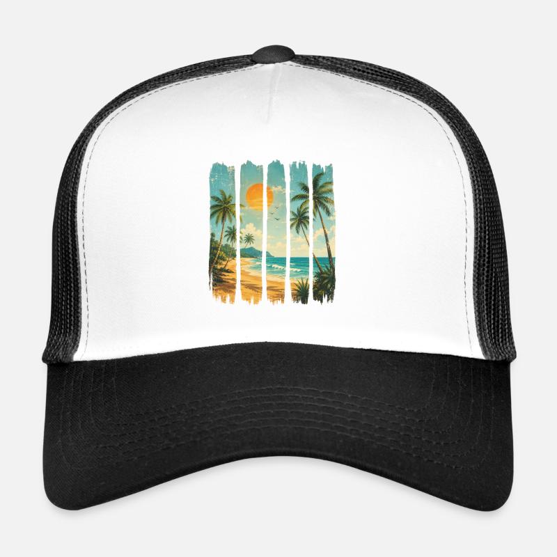 Vagues de Palmier Crépuscule Trucker Cap