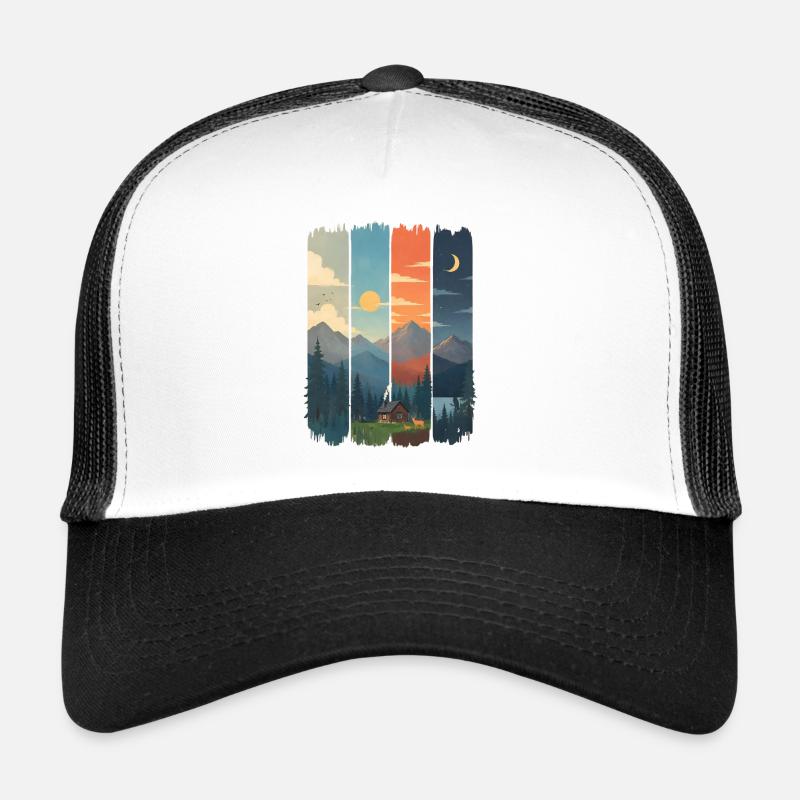 Horizons en Quatre Panneaux Montagne Casquette trucker 