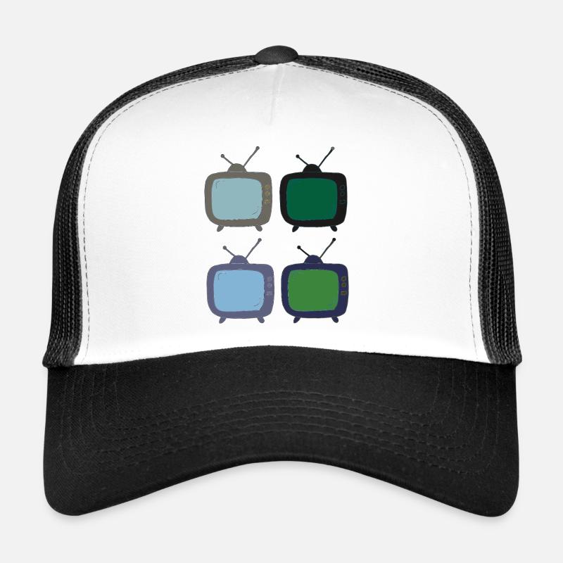fernseher_4fach_bunt Trucker Cap