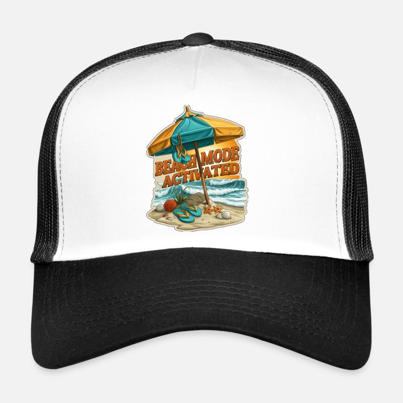 Beach Mode Activated Summer Vacation Umbrella Trucker Cap