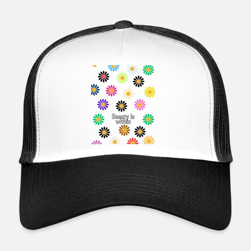 Millefleurs Pop on Black Trucker Cap