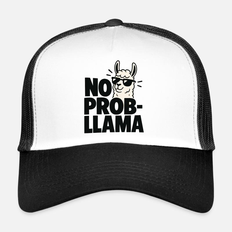 No Probllama Cool Lama Saying Trucker Cap