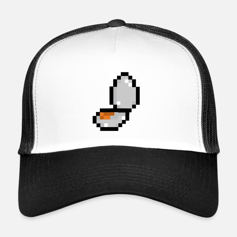 Pixel-Ei - Trucker Cap - Weiß/Schwarz