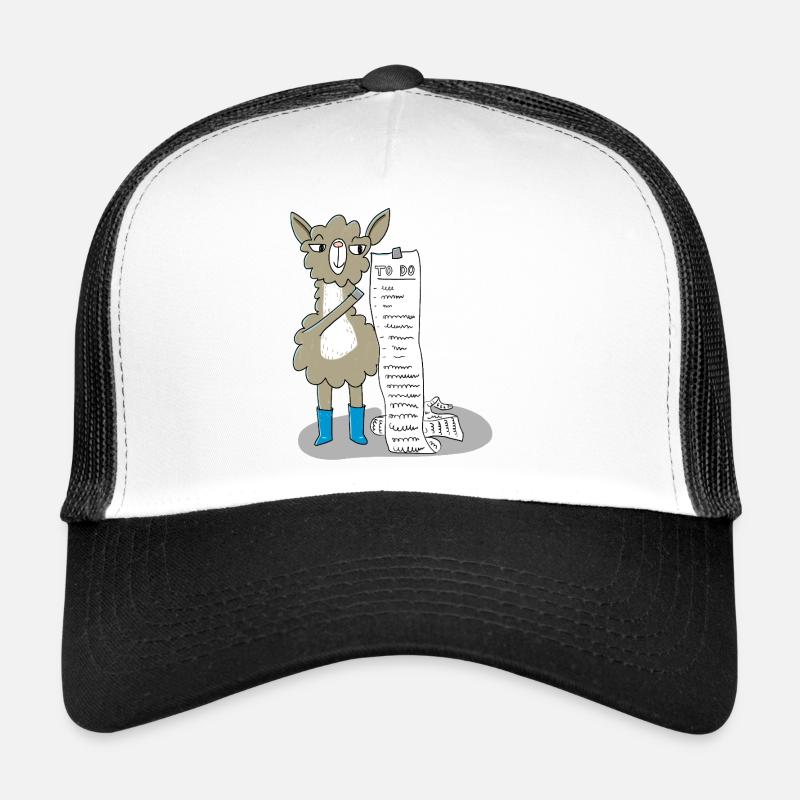 Lama avec une liste de choses à faire Casquette trucker 