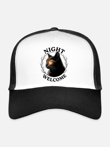Nuit Velvet Paw Bienvenue Obscurité Mystique Nuit - Casquette trucker  - blanc/noir - Devant