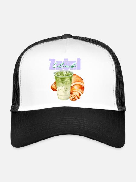 Znüni Club Iced Matcha Latte - Casquette trucker  - blanc/noir - Devant
