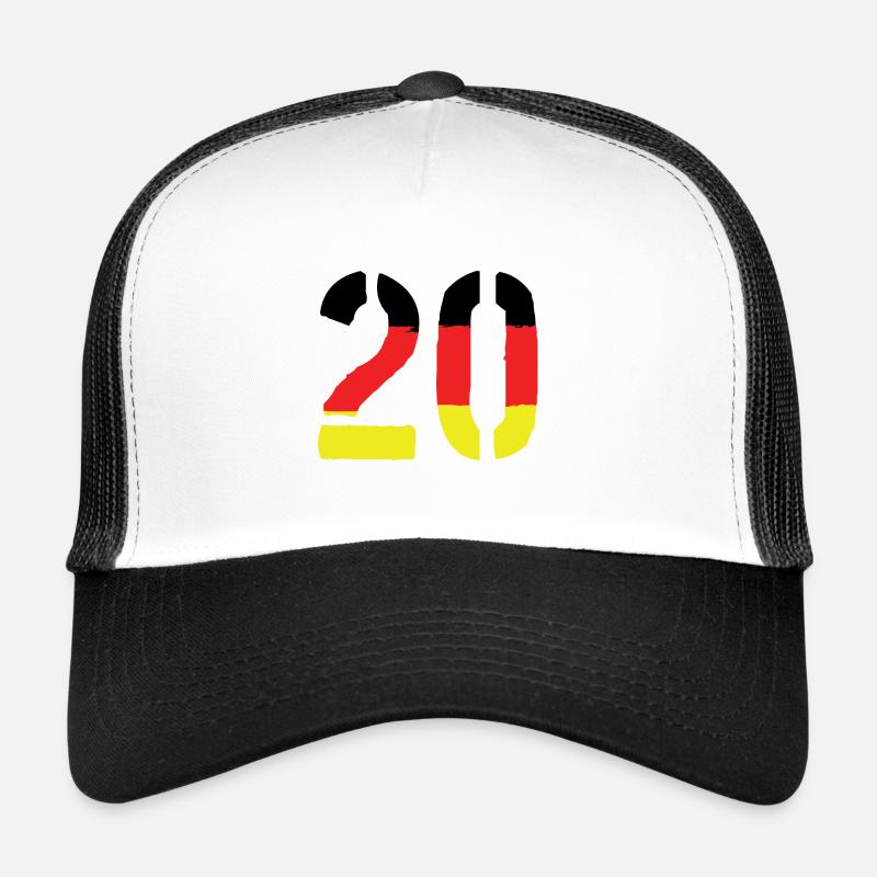 20 Zahl symbol Germany - Trucker Cap - Weiß/Schwarz