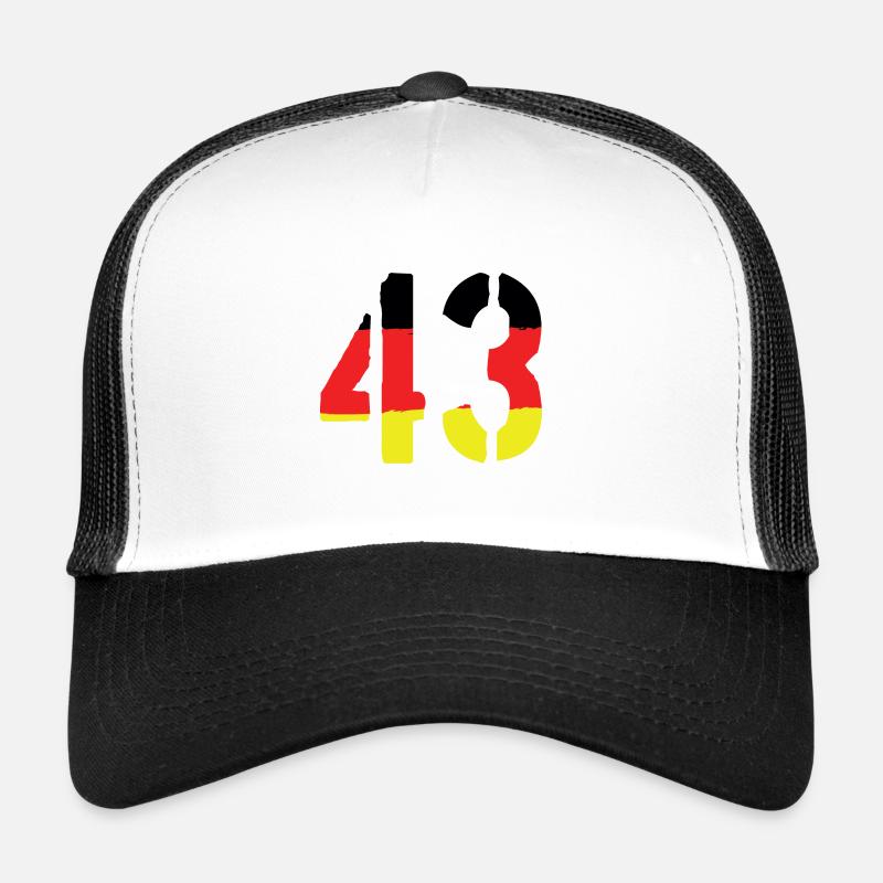 43 Zahl symbol Germany - Trucker Cap - Weiß/Schwarz