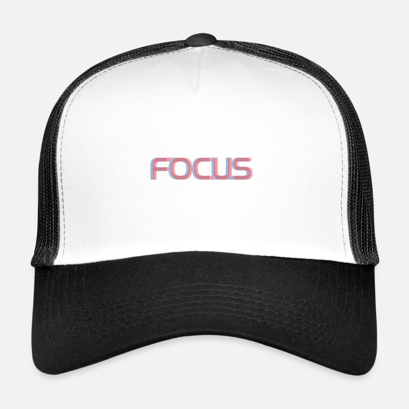 Focus Lettering Optical Illusion Shirt Trucker Cap