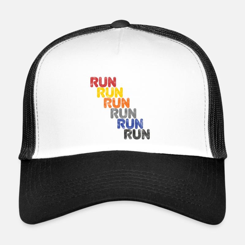 Run Run Run - Maillot de course - Casquette trucker  - blanc/noir