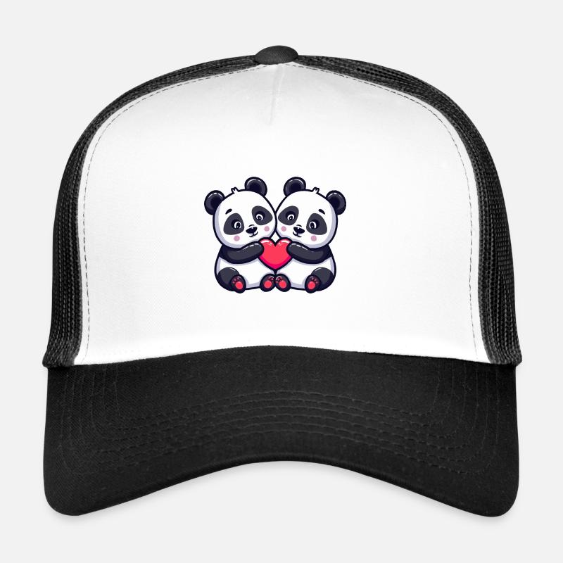 Panda Comic Paar Liebe Trucker Cap