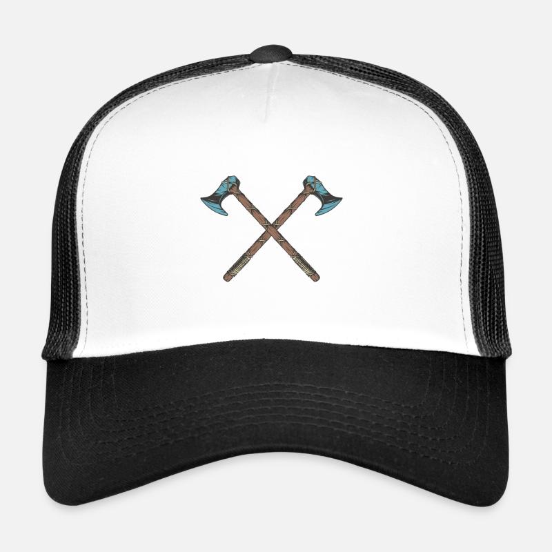 Wikinger Äxte - Trucker Cap - Weiß/Schwarz
