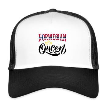 Reine norvégienne Norvège Drapeau norvégien - Casquette trucker  - blanc/noir - Devant