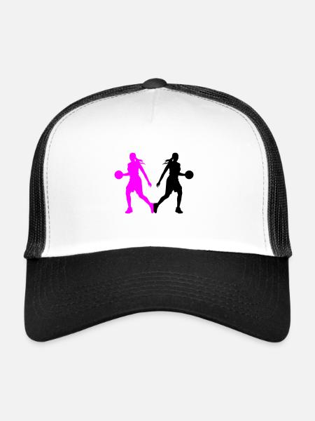 Basketball Player Silhouette Basketball Player Fra - Trucker Cap - white/black - Front