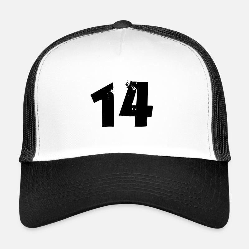 14 Zahl - Trucker Cap - Weiß/Schwarz