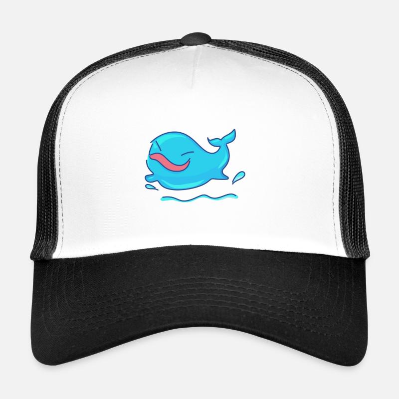 Baleine Poisson Poisson Bleu Symbole de l’eau Casquette trucker 